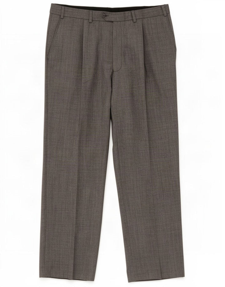 Pantaloni da completo da uomo Marks & Spencer Ultimate Pegged W38 L31 poliestere grigio