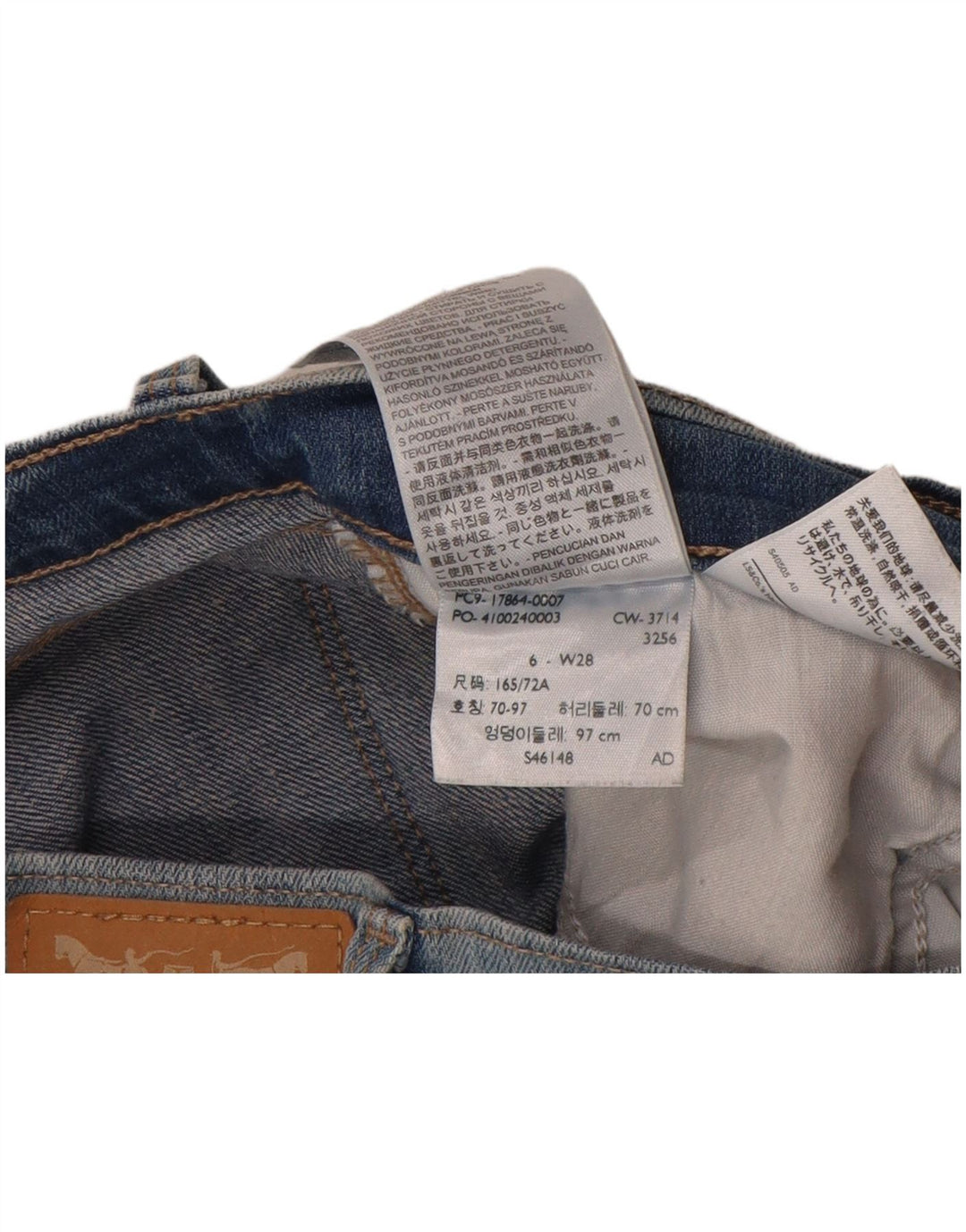 Pantaloncini di jeans da donna Levi's US 6 medi W28 cotone blu