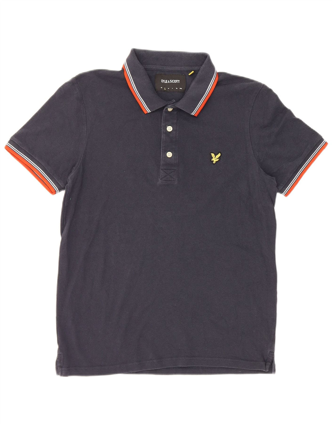Polo da uomo Lyle & Scott piccola in cotone a righe blu navy