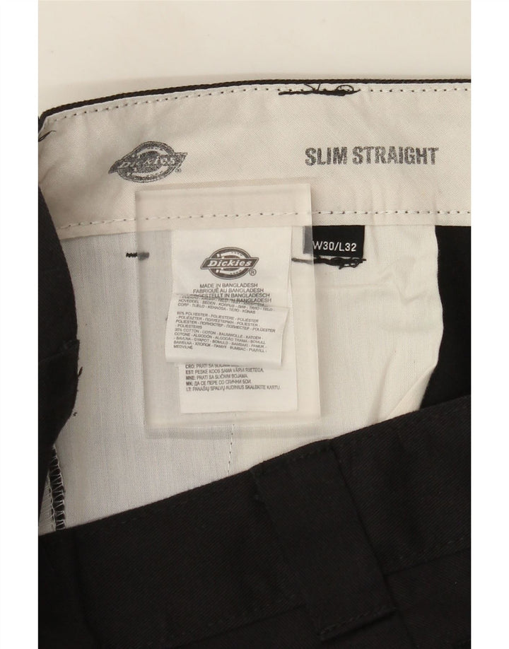Pantaloni chino dritti slim da uomo Dickies W30 L32 poliestere nero