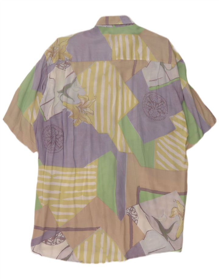 CASA MODA Camicia da uomo a maniche corte grande patchwork multicolore