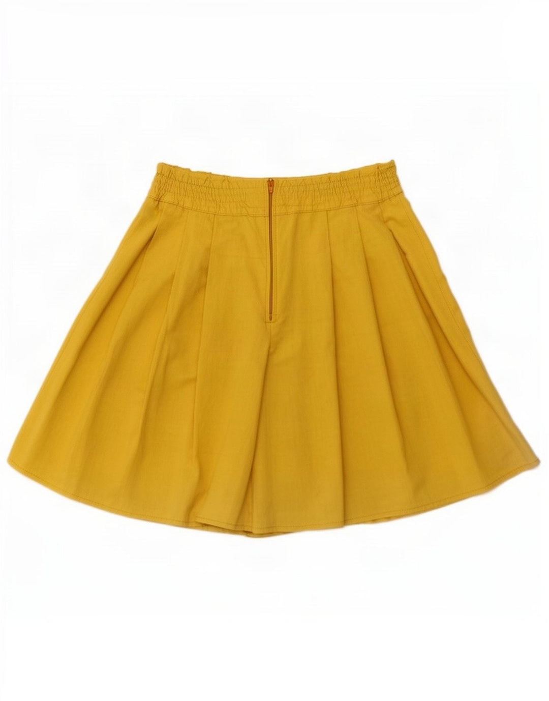 Minigonna vintage da donna Skort W26 piccola in viscosa gialla