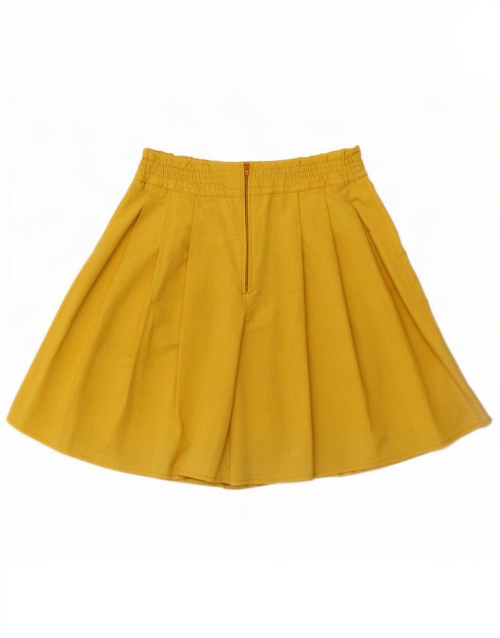 Minigonna vintage da donna Skort W26 piccola in viscosa gialla