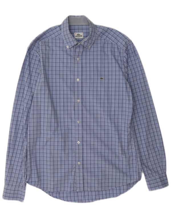 Camicia da uomo slim fit Lacoste taglia 40 a quadri blu medio