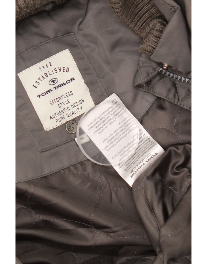 Cappotto imbottito con cappuccio da donna Tom Tailor UK 14 Poliammide grigio medio