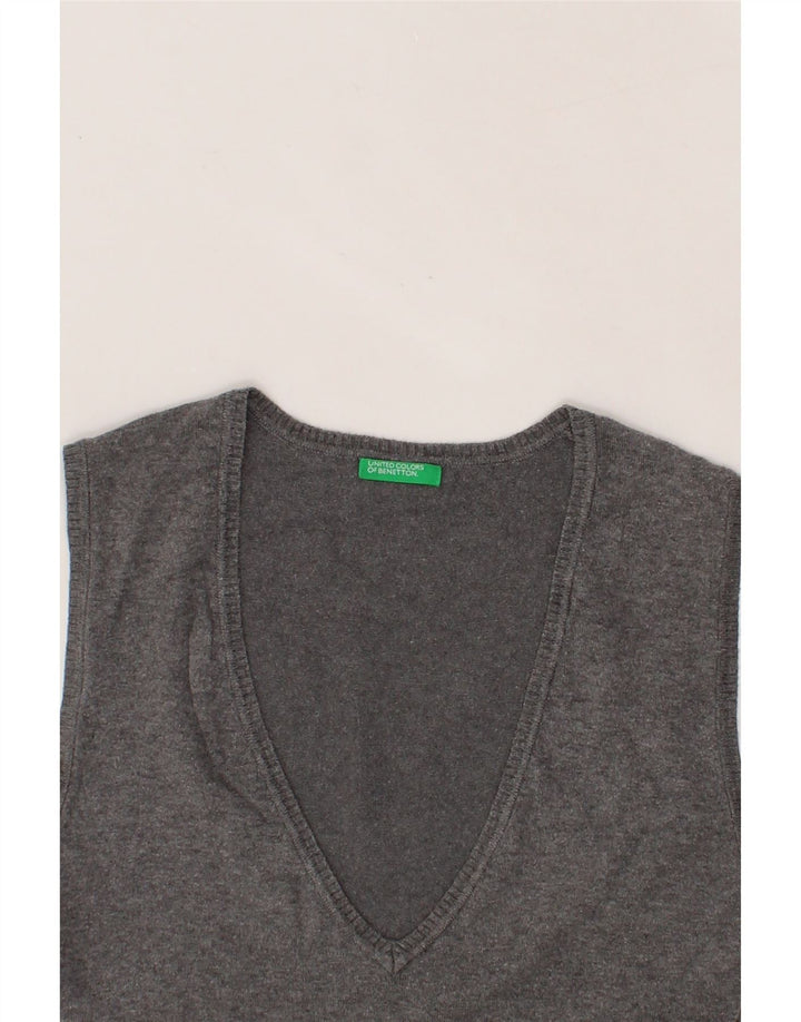 BENETTON Womens Vest Tank Top UK 14 Large Grey Vintage Benetton and Second-Hand Benetton from Messina Hembry 