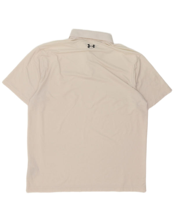 Polo da uomo Under Armour XL bianca in poliestere