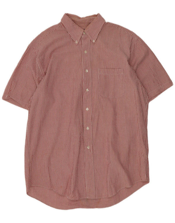 Camicia a maniche corte da uomo Brooks Brothers Large in cotone gessato rosso
