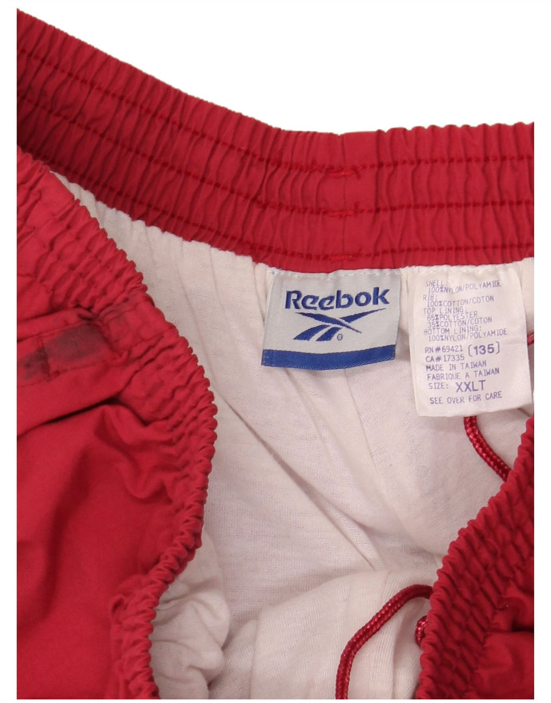 REEBOK Pantaloni da tuta da uomo Joggers 2XL Nylon rosso