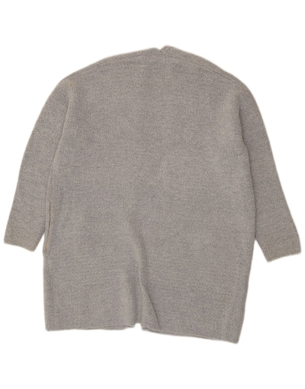 Maglione cardigan aperto oversize da donna Oasis UK 16 grande acrilico grigio