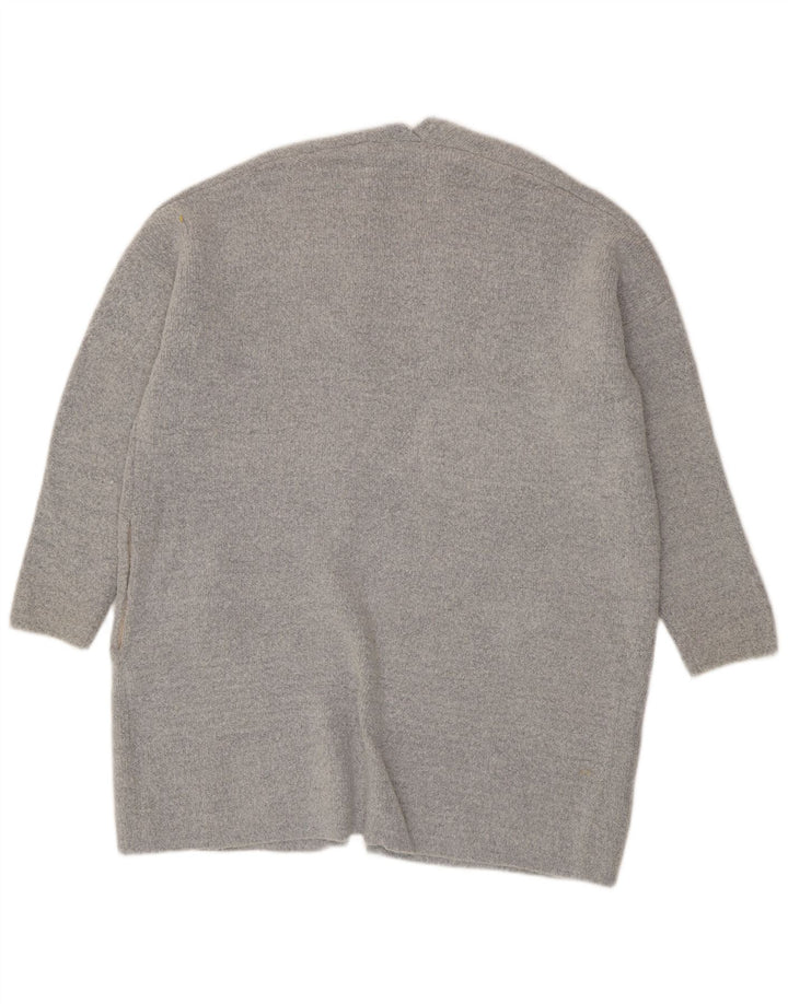 Maglione cardigan aperto oversize da donna Oasis UK 16 grande acrilico grigio