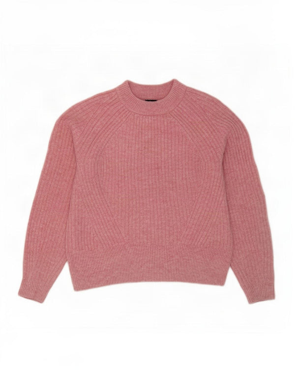 Maglione maglione girocollo oversize da donna Marks & Spencer UK 10 piccolo rosa