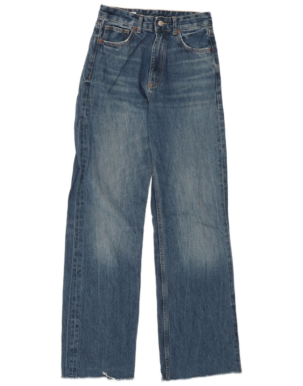 Jeans Zara da donna a gamba larga a vita alta EU 36 XS W26 L32 Blu