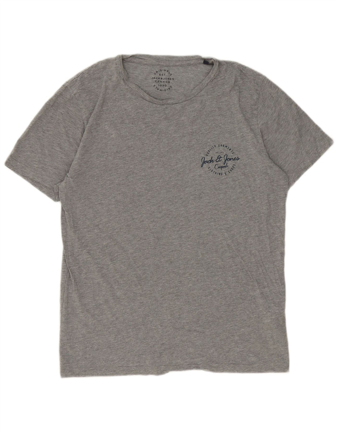 Jack & Jones T-shirt da uomo Top grande in cotone chiazzato grigio