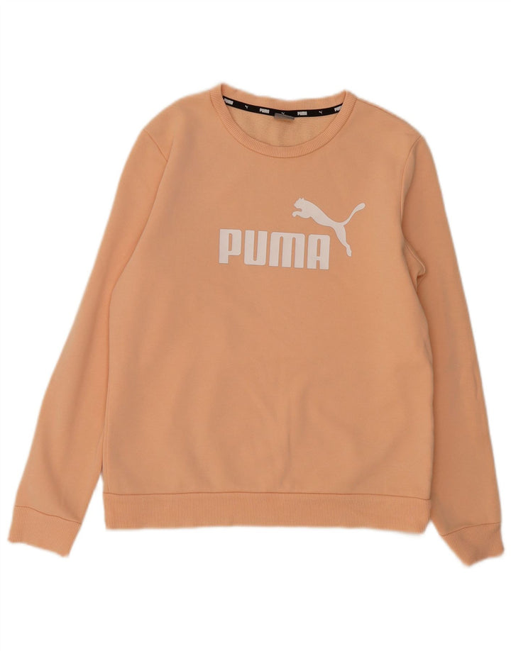 Felpa grafica da donna Puma Jumper UK 14 cotone rosa medio