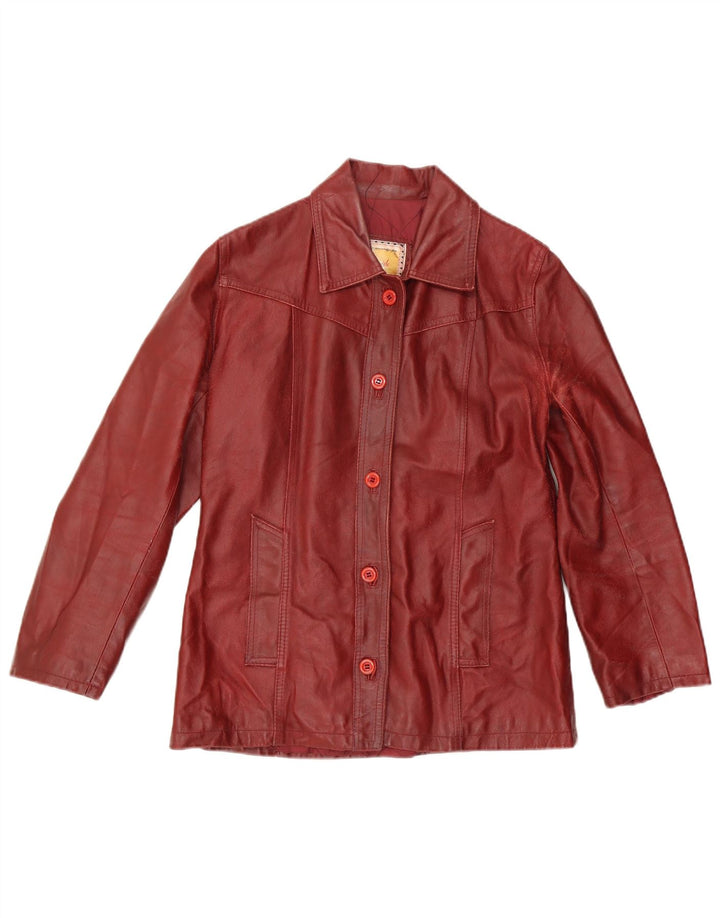 Giacca in pelle da donna Bayside UK 14 Grande pelle bordeaux