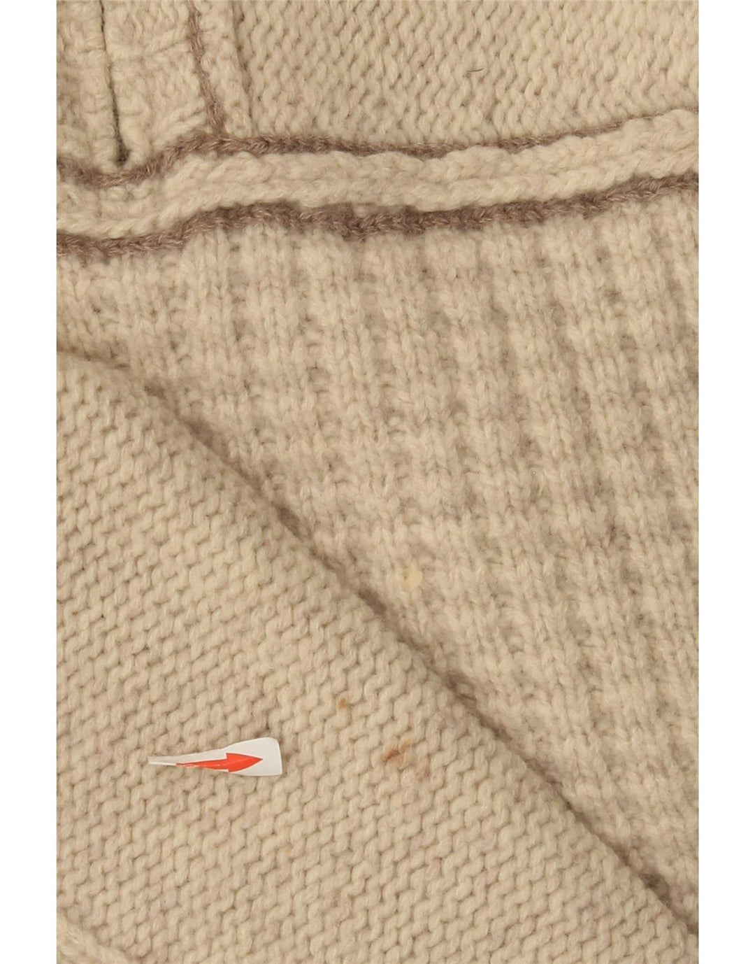 Maglione da uomo con collo con zip Fat Face, grande lana d'agnello screziata beige