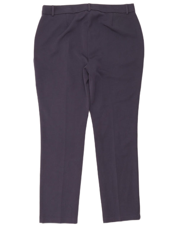 Pantaloni casual a vita alta da donna Marks & Spencer UK 16 Large W36 L28 Navy