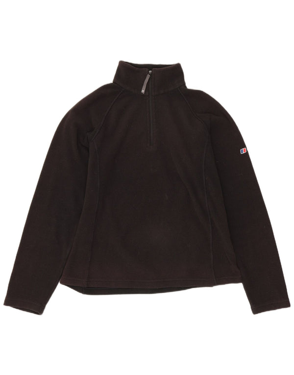 Maglione in pile da donna con collo e zip BERGHAUS UK 10 piccolo poliestere nero