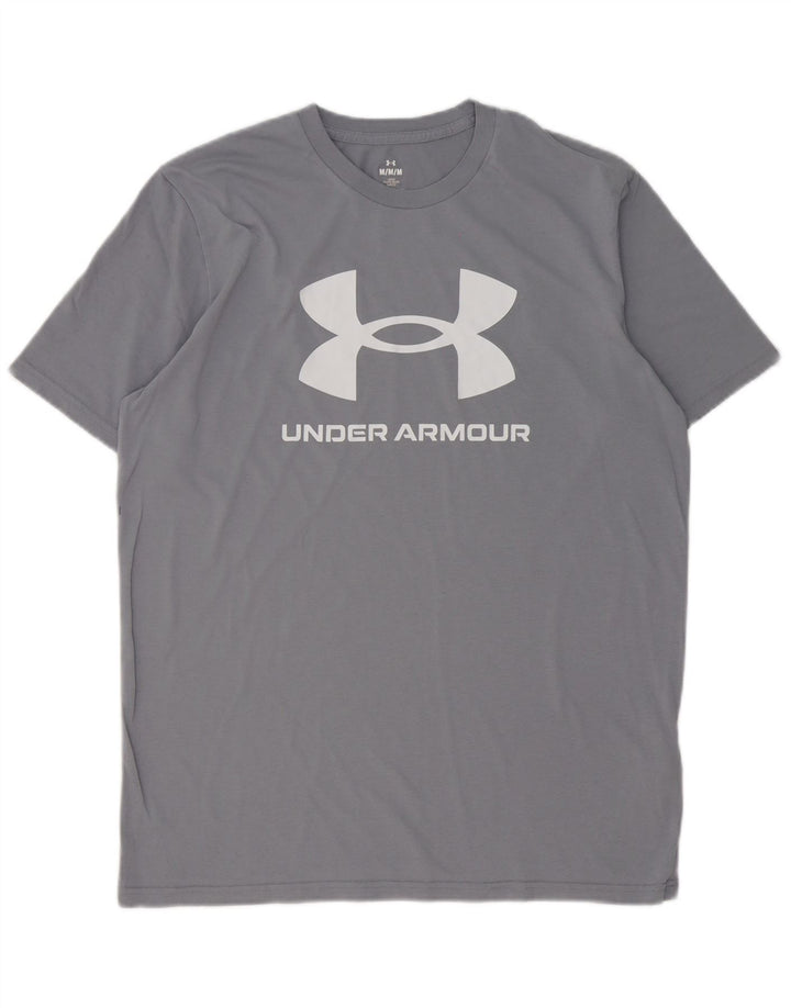T-shirt grafica da uomo vestibilità ampia Under Armour in cotone grigio medio