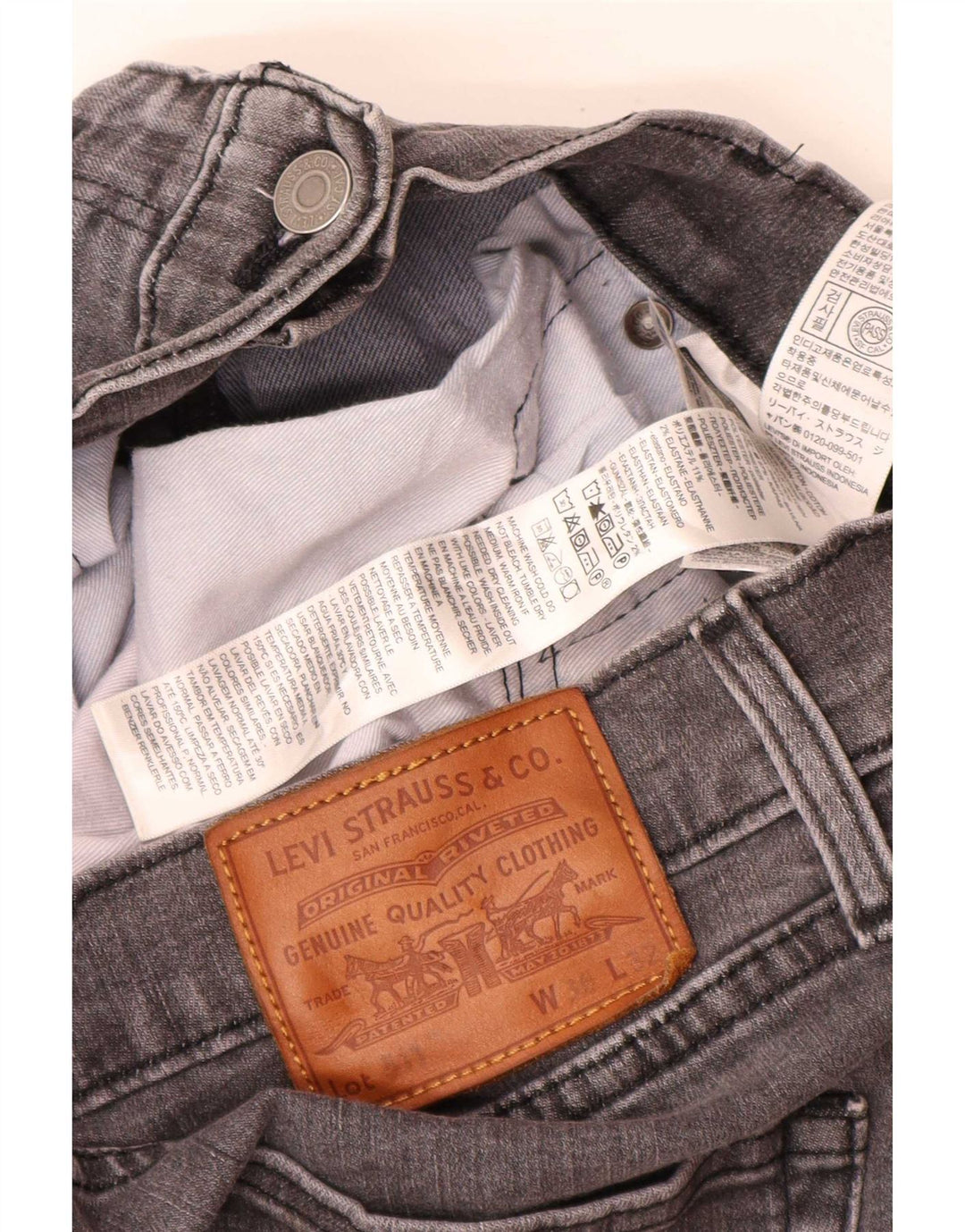 Jeans Levi's Uomo 511 Slim W36 L32 Cotone Grigio