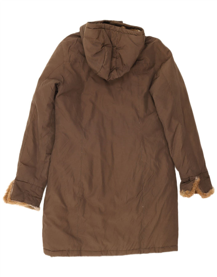 Cappotto imbottito con cappuccio da donna Woolrich UK 16 grande cotone beige