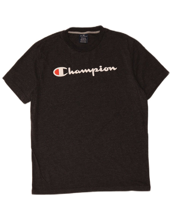 T-shirt grafica da uomo CHAMPION Top medio nero chiazzato