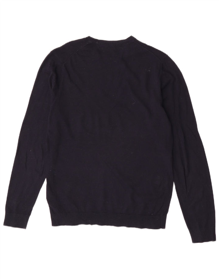 Maglione maglione girocollo da uomo Massimo Dutti in cotone blu navy medio