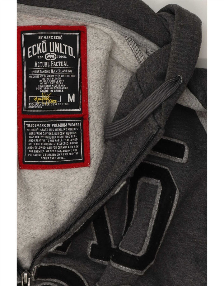 Maglione con cappuccio e zip grafica da uomo di Ecko Unltd Poliestere grigio medio
