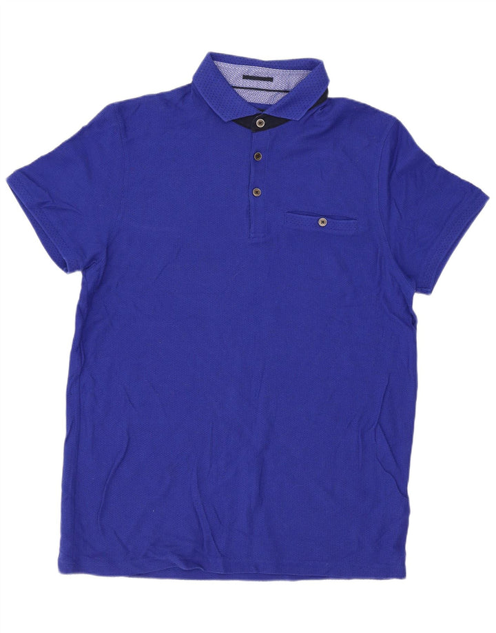 Polo da uomo Ted Baker taglia 4 grande in cotone blu