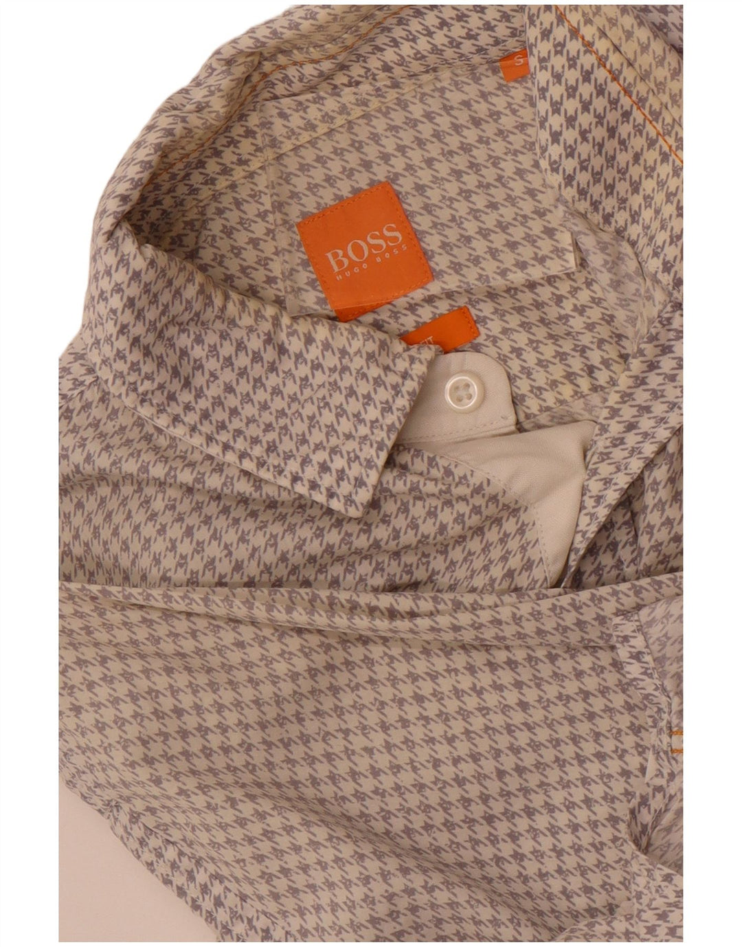 Camicia slim fit da uomo Hugo Boss piccola pied de poule bianca