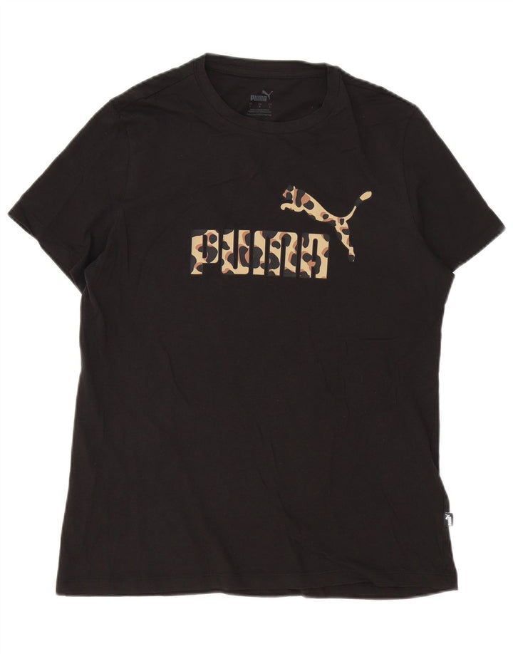 T-shirt grafica da uomo Puma Top grande in cotone nero