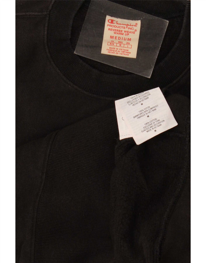 Felpa Champion da uomo con trama inversa, maglione medio, cotone nero
