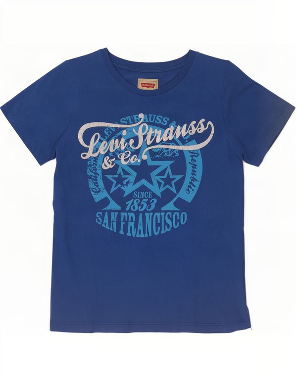 T-shirt grafica per ragazzi Levi's Top 11-12 anni in cotone blu