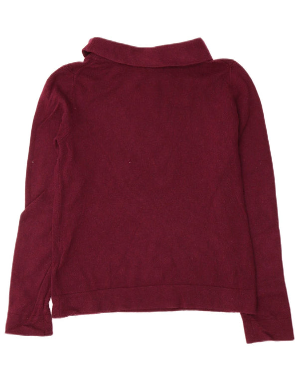 Maglione maglione a collo alto da donna Hobbs UK 10 piccolo lana viola