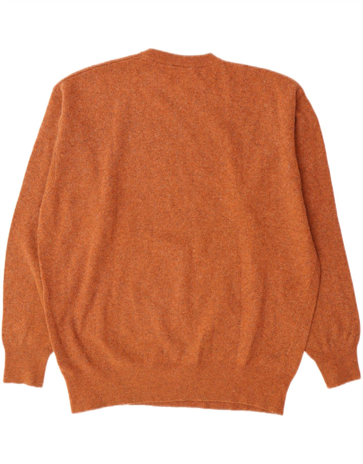 Maglione maglione girocollo da uomo Lacoste taglia 6 XL lana d'agnello marrone