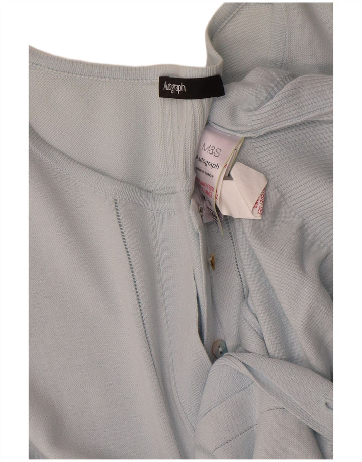 Maglione cardigan autografo da donna Marks & Spencer UK 12 Cotone blu medio