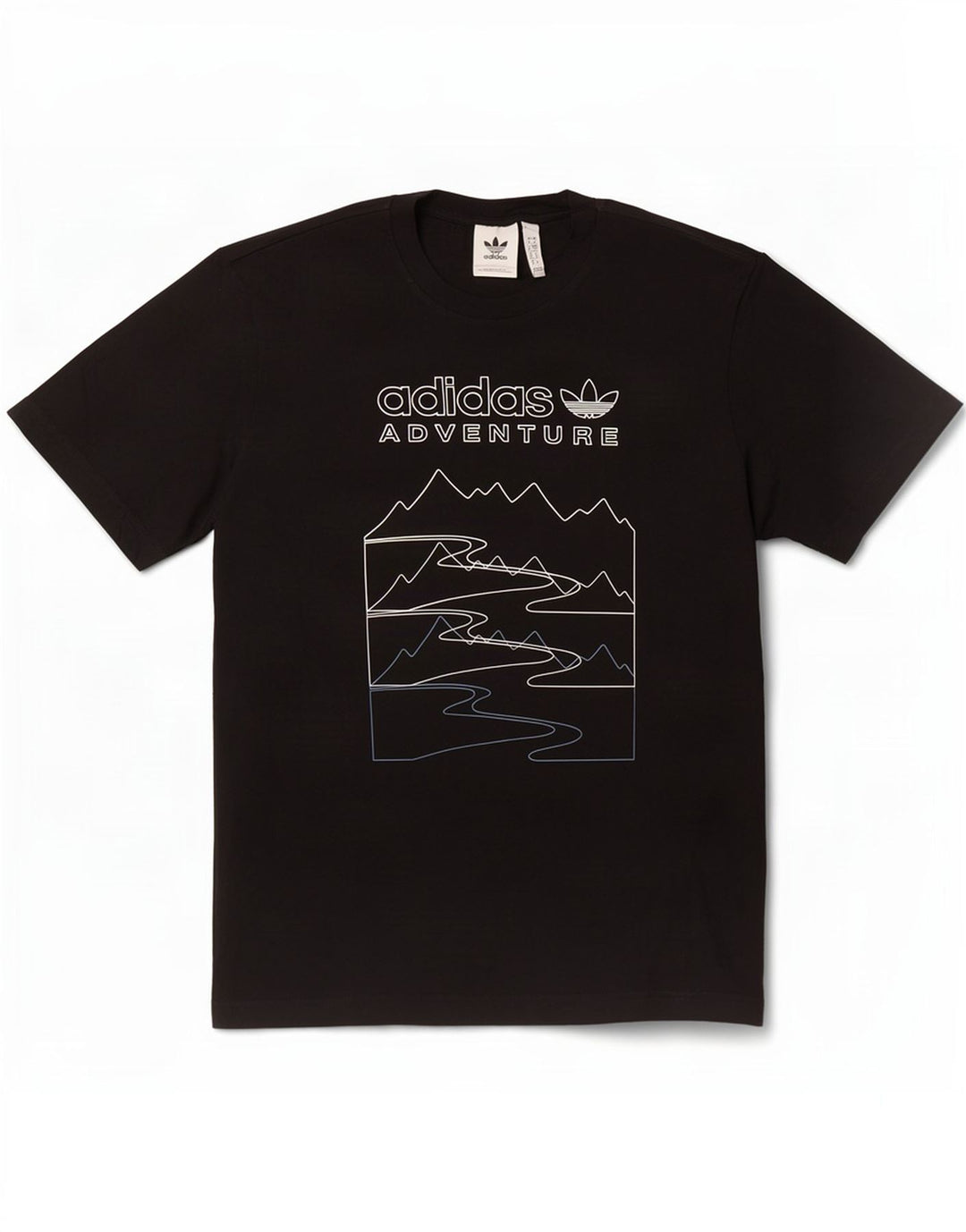 T-shirt grafica da uomo Adidas Top piccola in cotone nero