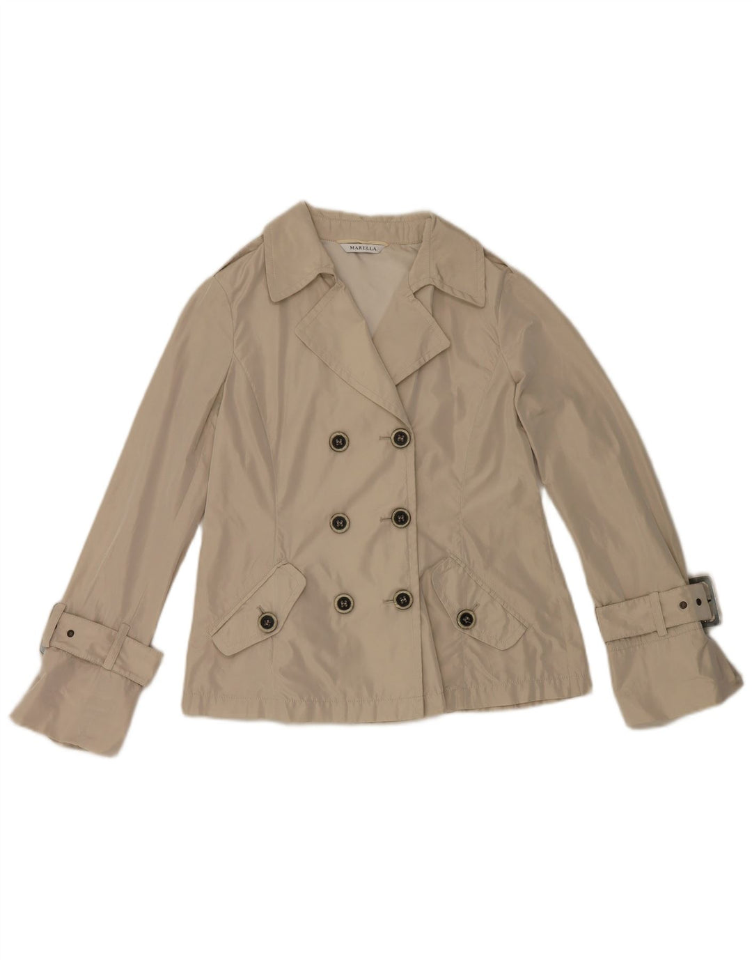 Trench corto da donna Marella UK 14 Large Beige Poliestere