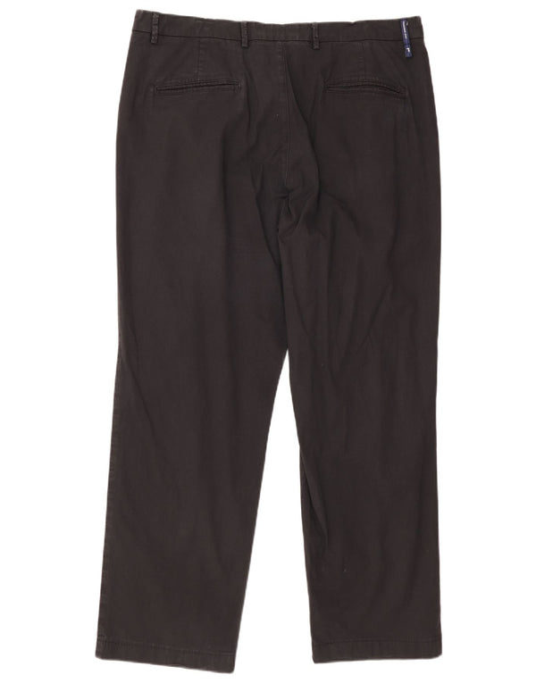 Pantaloni da Abito Dritti Trussardi Uomo IT 58 4XL W42 L30 Cotone Nero