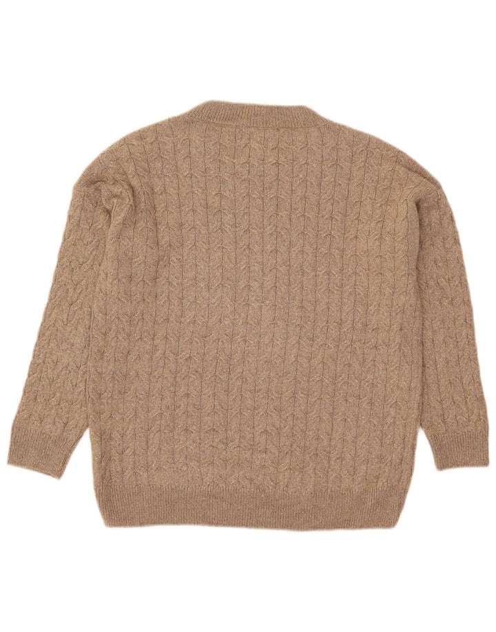 Maglione maglione girocollo oversize da donna Massimo Dutti UK 10 piccolo grigio