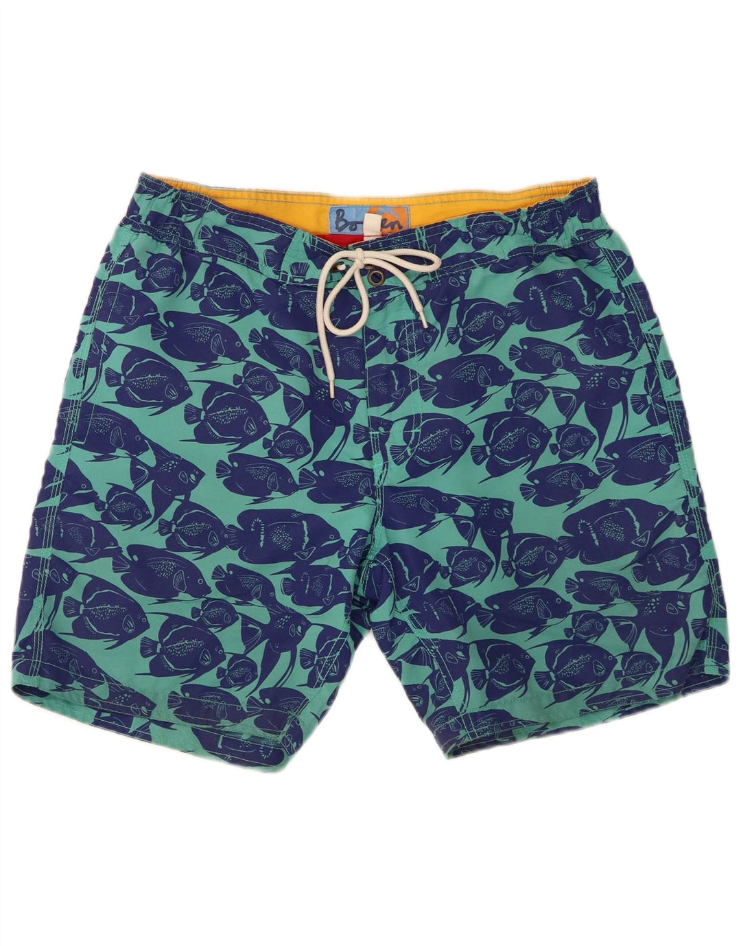 Pantaloncini da bagno Boden da uomo con motivo astratto, poliestere blu medio