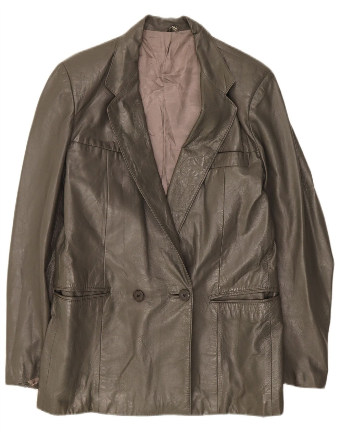Giacca blazer doppiopetto vintage da donna UK 14 verde medio
