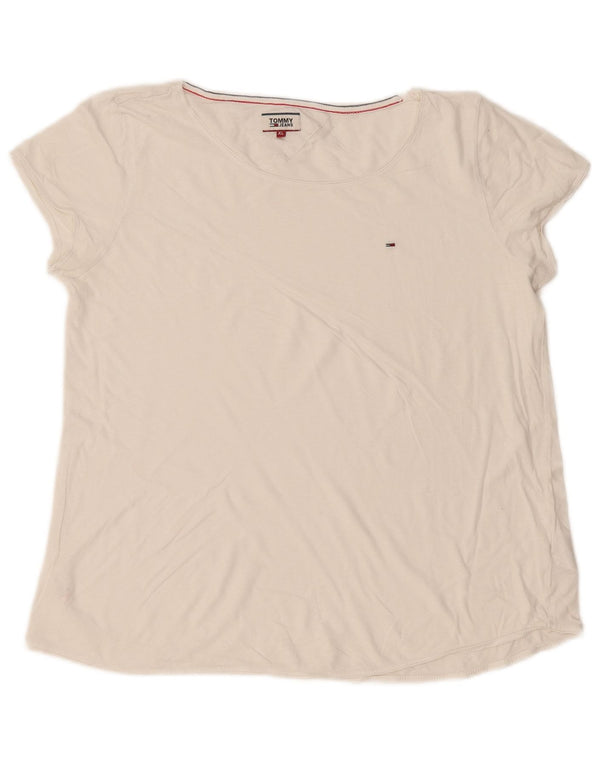 T-shirt da donna Tommy Hilfiger Top UK 18 XL cotone bianco