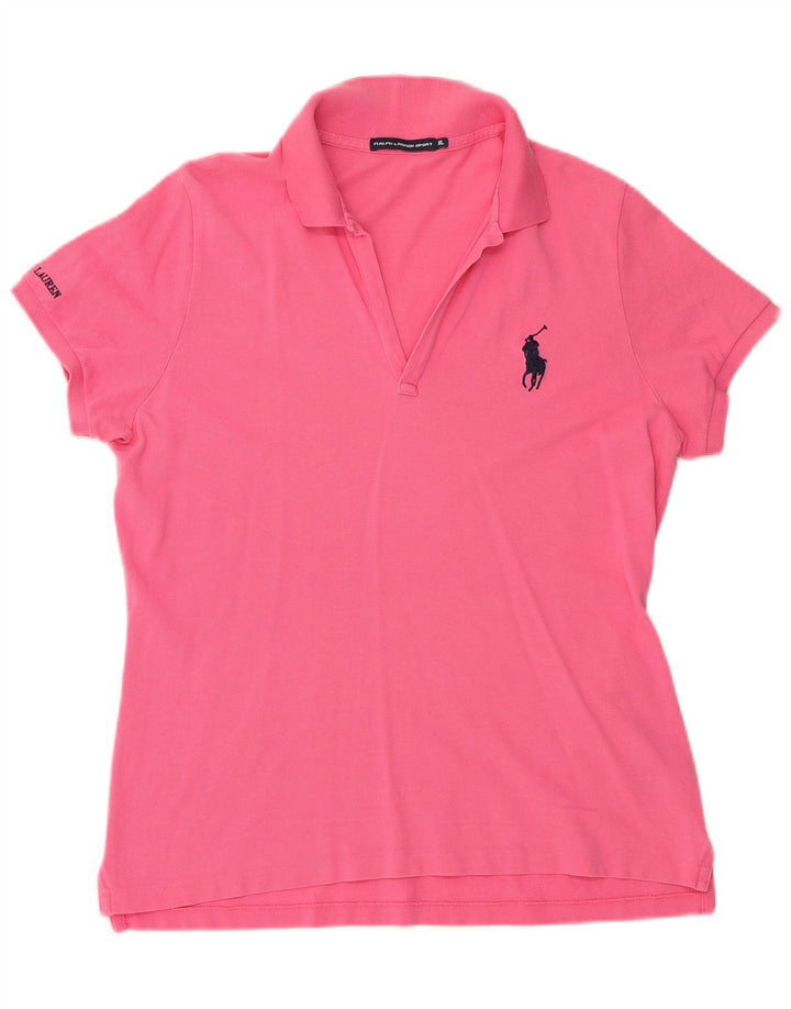 Polo da donna RALPH LAUREN UK 18 XL cotone rosa