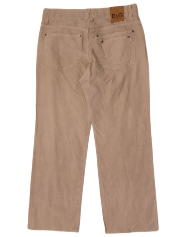 DOLCE & GABBANA Pantaloni casual dritti da uomo W35 L30 Lino Beige