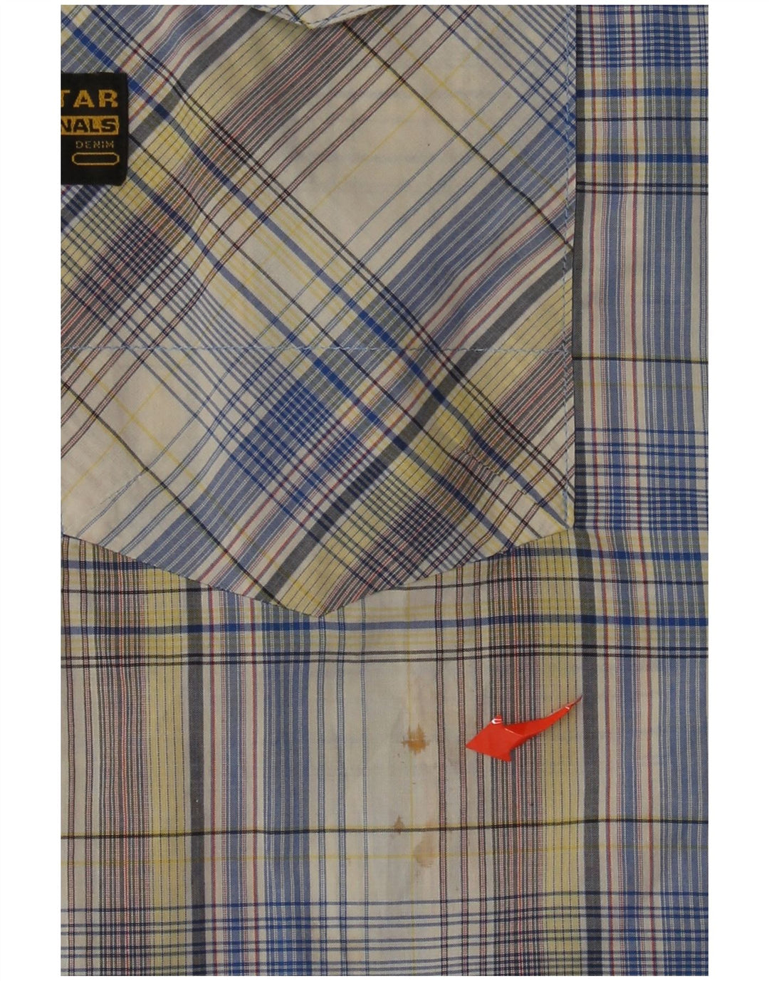 Camicia a maniche corte grafica da uomo G-Star XL in cotone scozzese multicolore