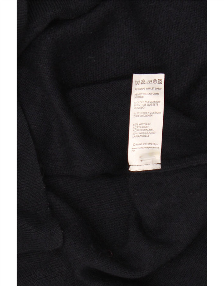 Maglione maglione a collo alto da donna Marks & Spencer UK 16 grande blu navy