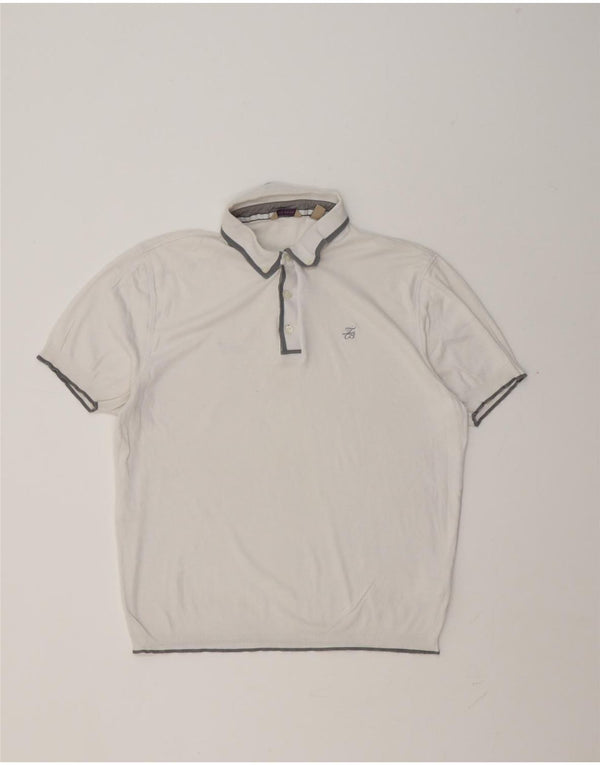 Ted Baker Mens Polo Shirt Size 5 XL White Cotton