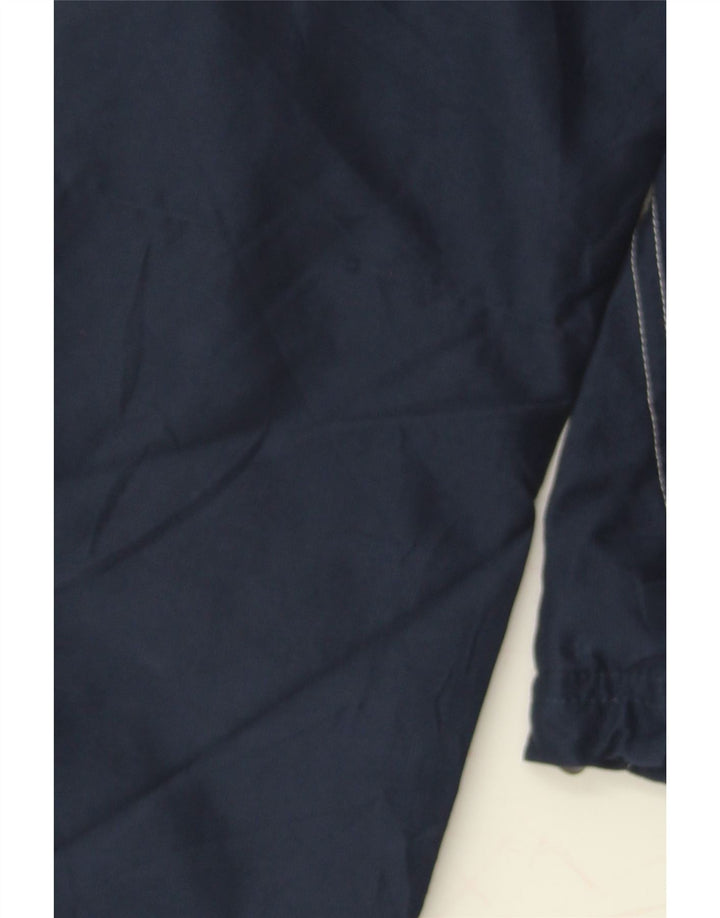 REEBOK Womens Hooded Pullover Rain Jacket US 12 Large Navy Blue Polyester Vintage Reebok and Second-Hand Reebok from Messina Hembry 